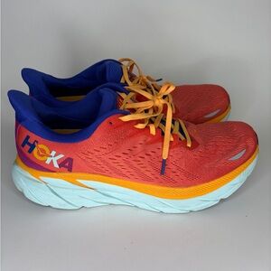 Hoka One One Mens Clifton 8 1119393 FBLN Orange Running Shoes Sneaker Size 13D